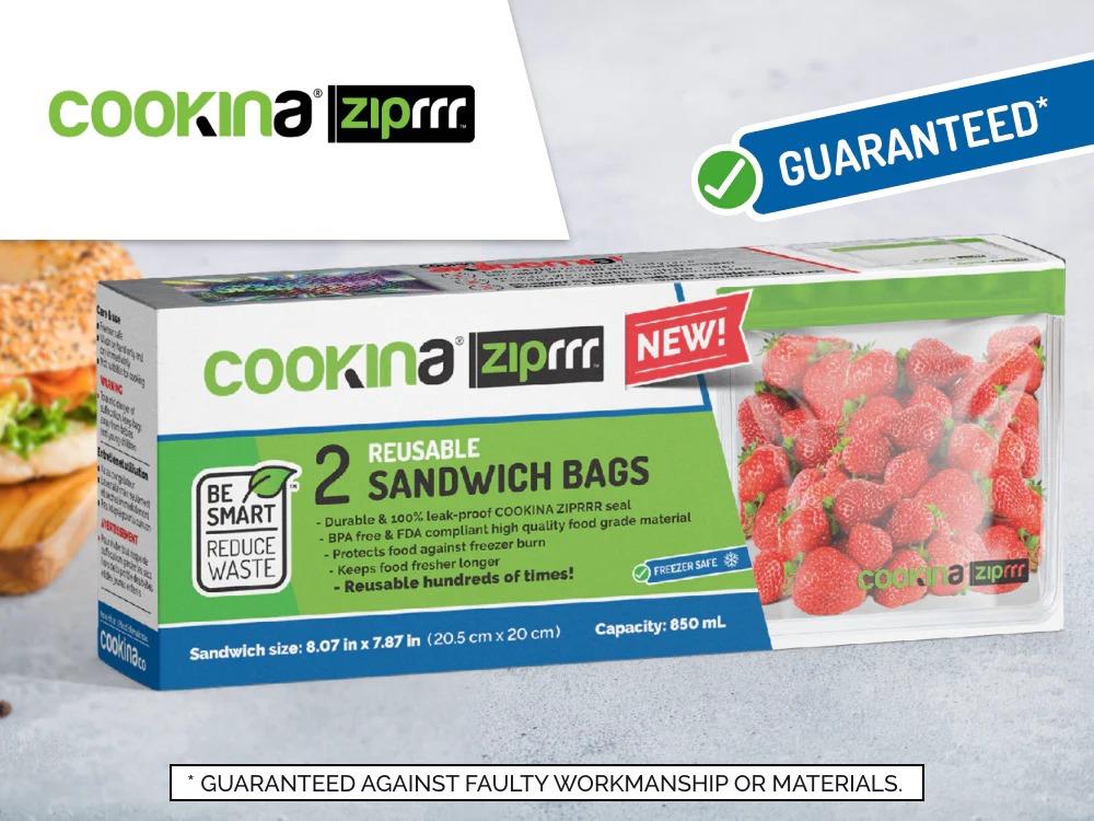 Cookina Ziprrr Reusable Sandwich Bags Set Of 2