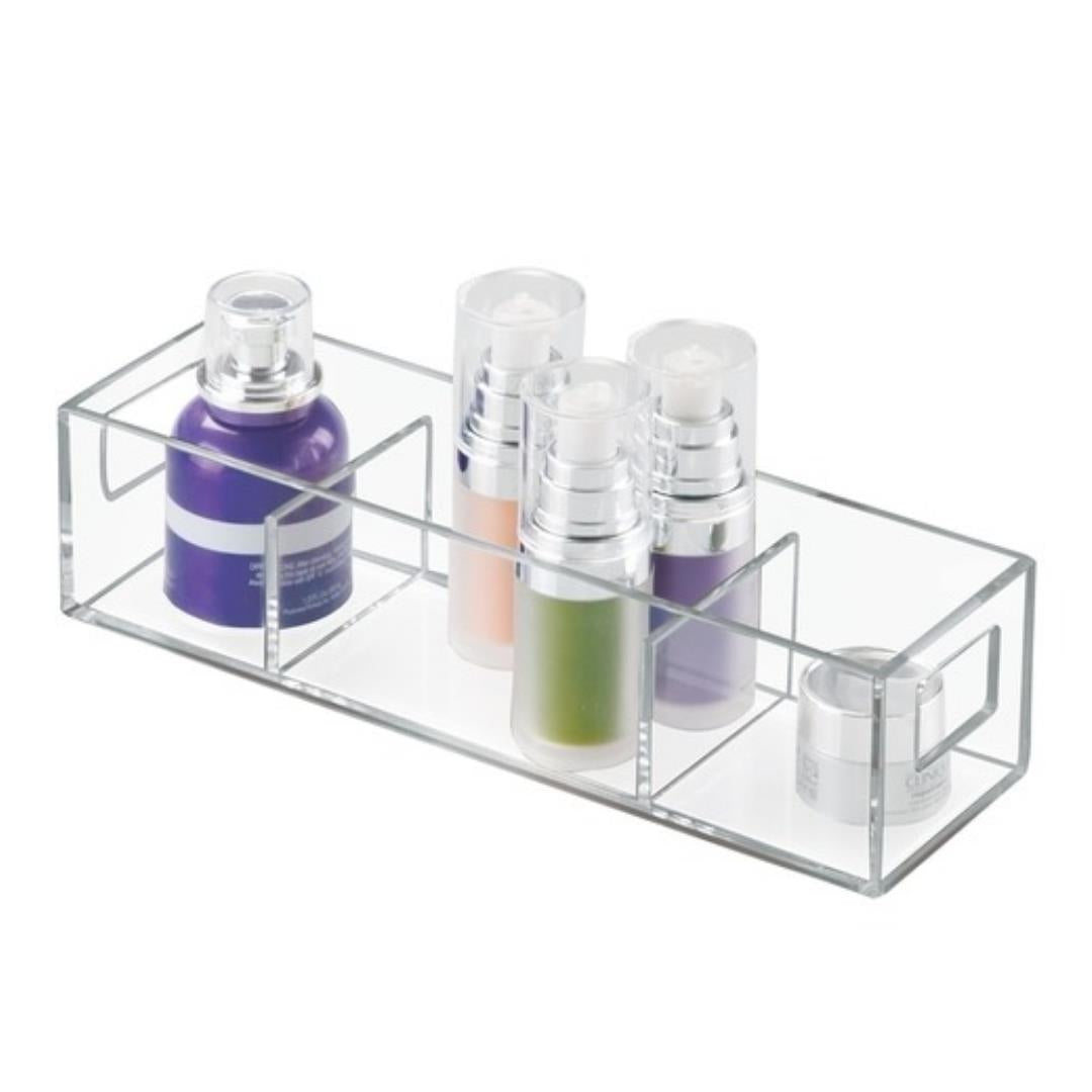 iDesign Clarity 3 Compartment Vanity Tray