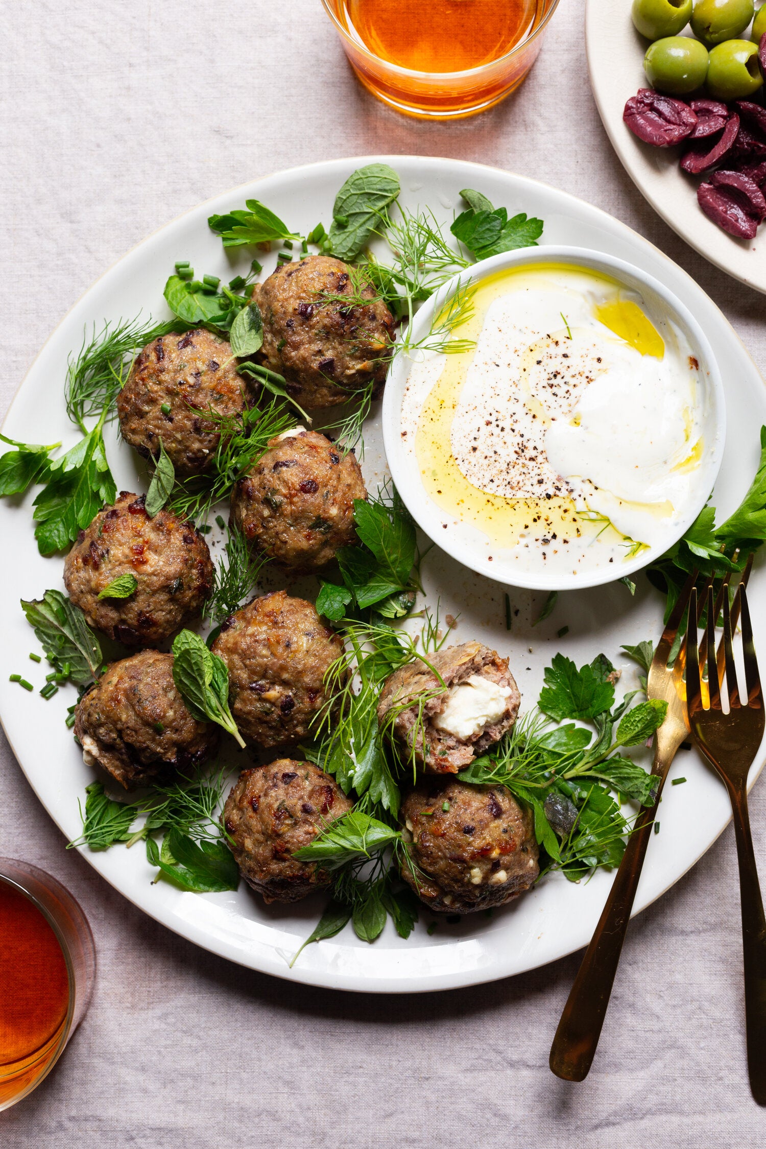 Savory Feta Stuffed Lamb Meatballs