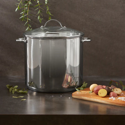 RSVP Stainless Steel Induction-Safe Stock Pot 12 Qt