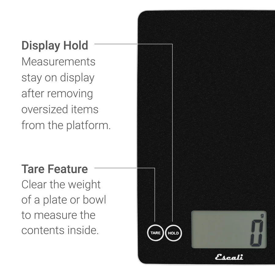 Escali Arti Glass Kitchen Scale - Black