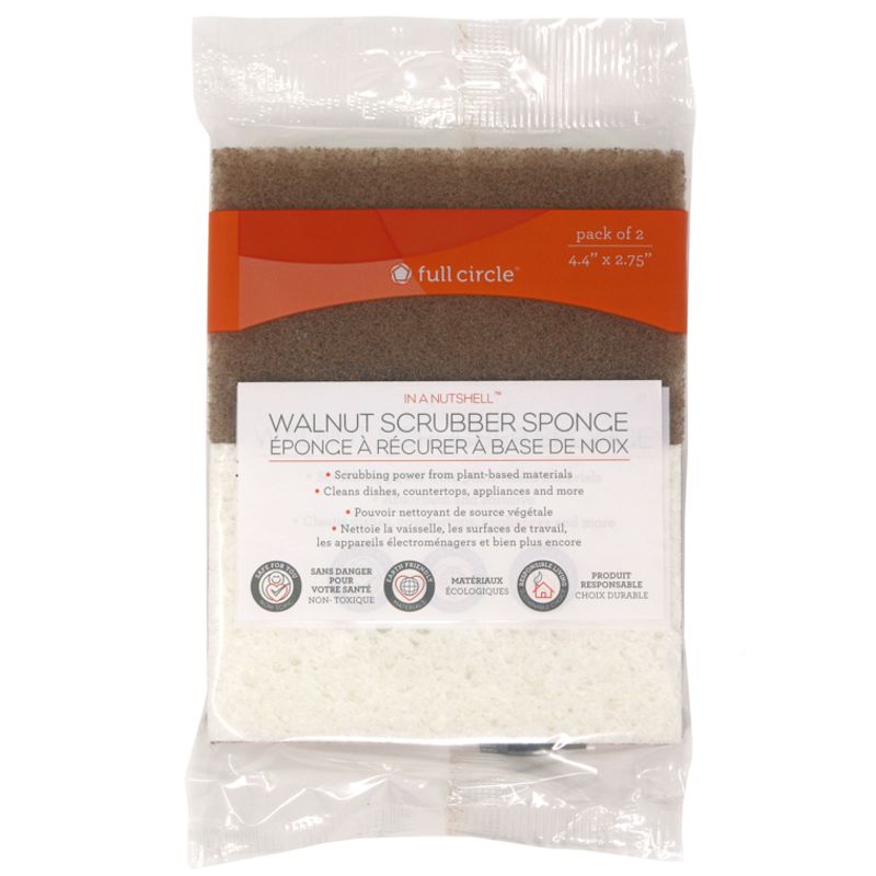 Full Circle 'In A Nutshell' Walnut Scrubbing Sponges - iQ living