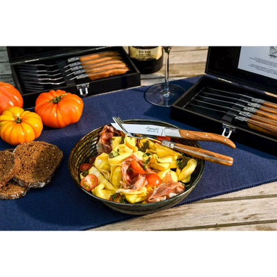 Laguiole Luxury Steak Knives Set Of 6 - Olive Wood