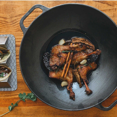 Victoria Cast Iron Wok 14"