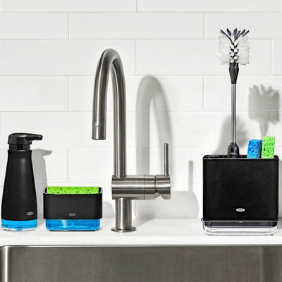 OXO Good Grips Black Soap Dispensing Sponge Holder