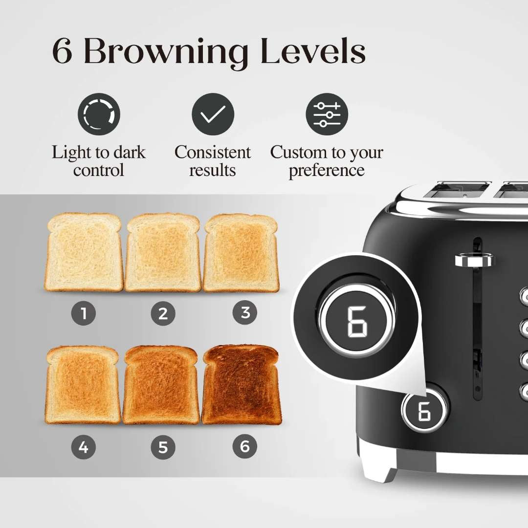 Salton NuRetro 4-Slice Digital Toaster - Black