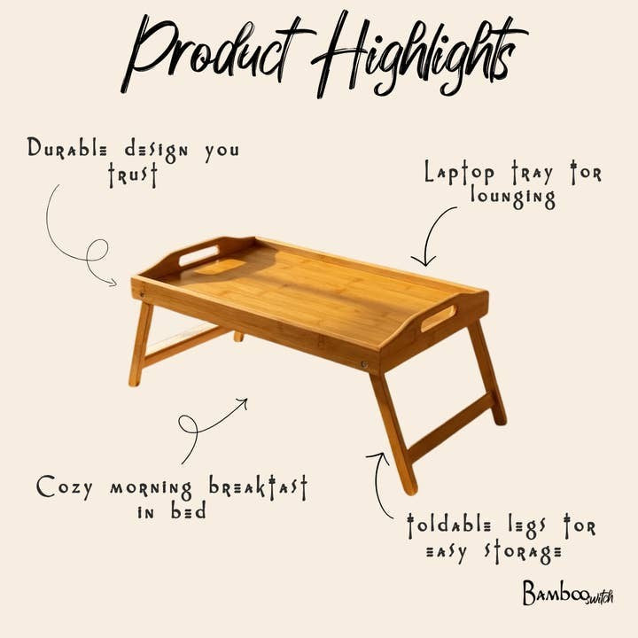 Bamboo Switch Collapsible Breakfast Tray