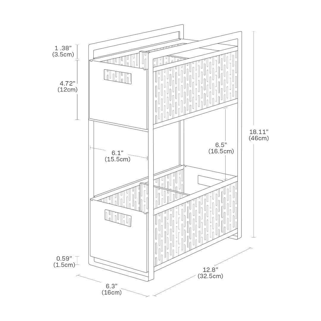 Yamazaki Tower 2-Tier Cabinet Storage Basket
