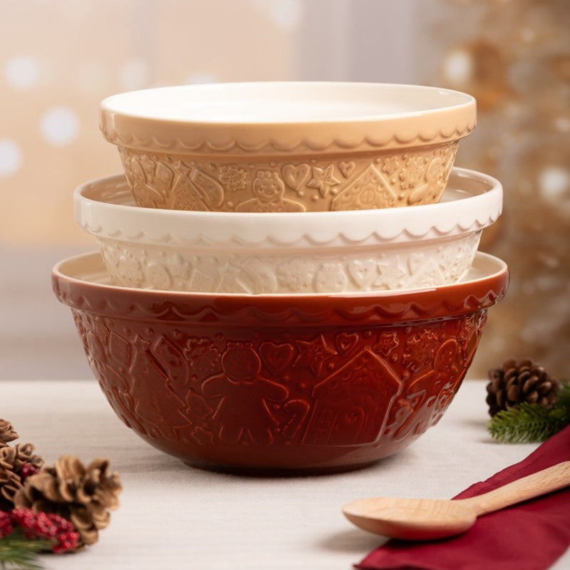 Mason Cash Christmas Mixing Bowl Gingerbread Brown 4 L