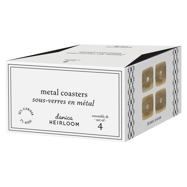 Danica Metal Coaster Nacre-Gold Set Of 4