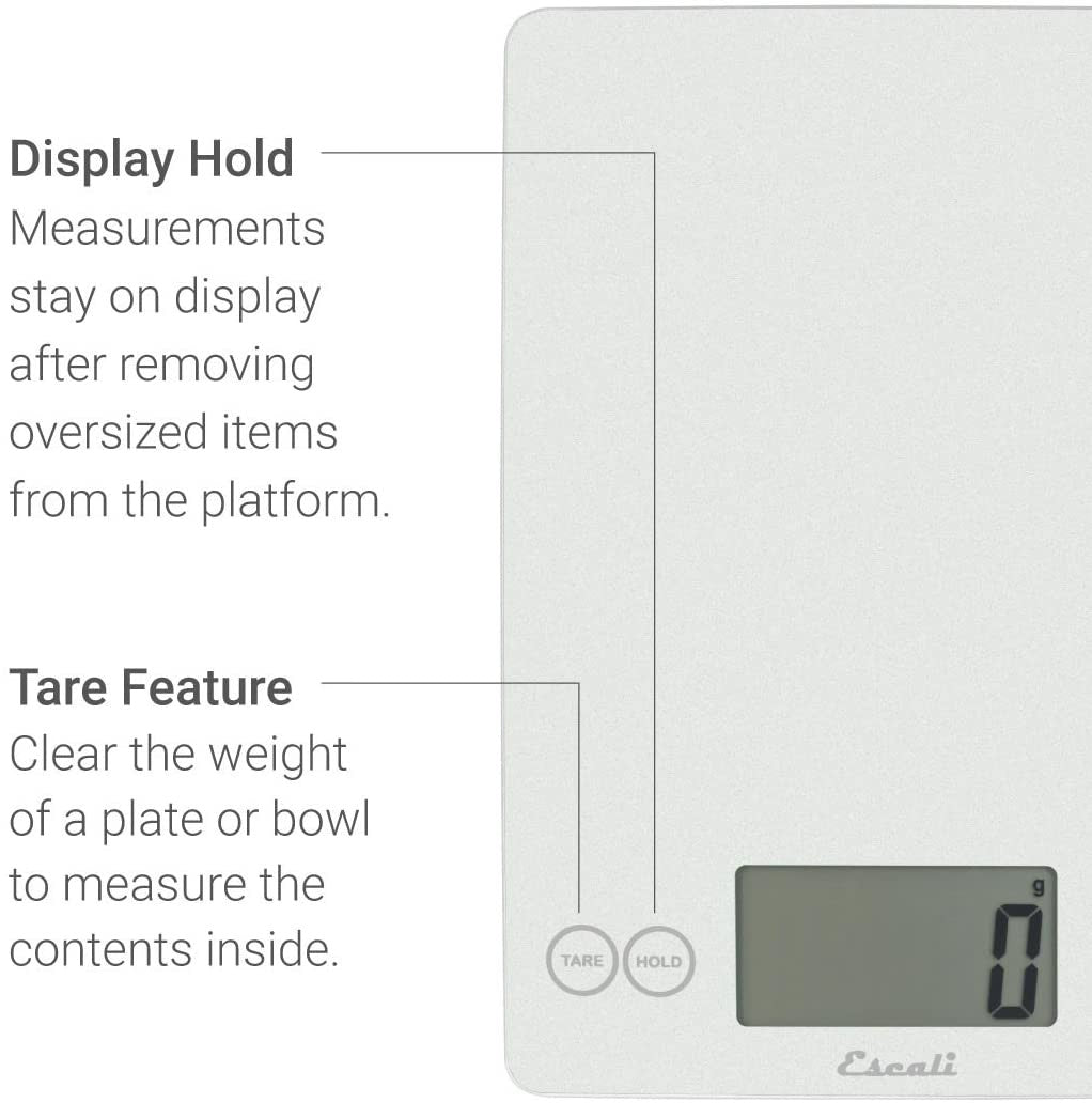 Escali Arti Glass Kitchen Scale - Frost White - iQ living