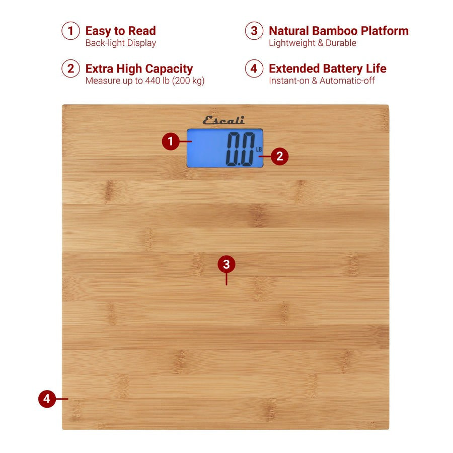 Escali Bamboo Bath Scale