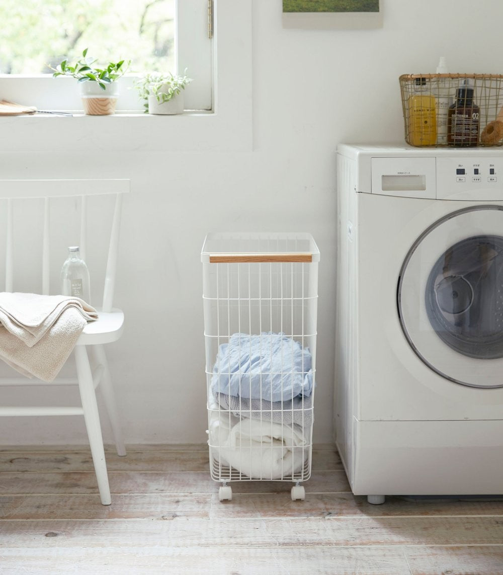 Yamazaki Tosca Rolling Wire Laundry Basket