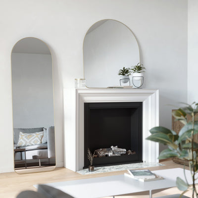 Umbra Hubba Brass Rim Arched Mirror