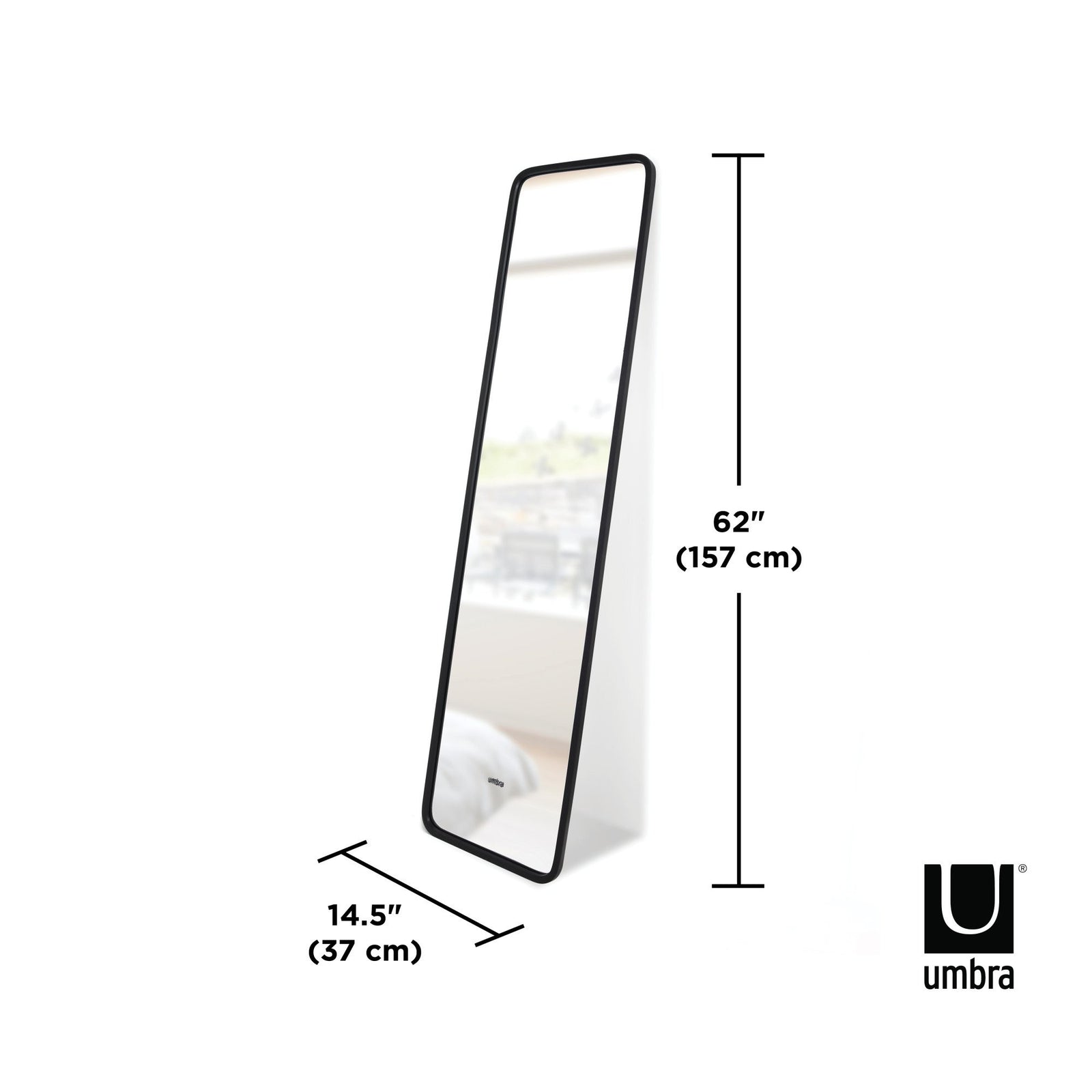 Umbra Hub Leaning Mirror Black 62" x 14.5"