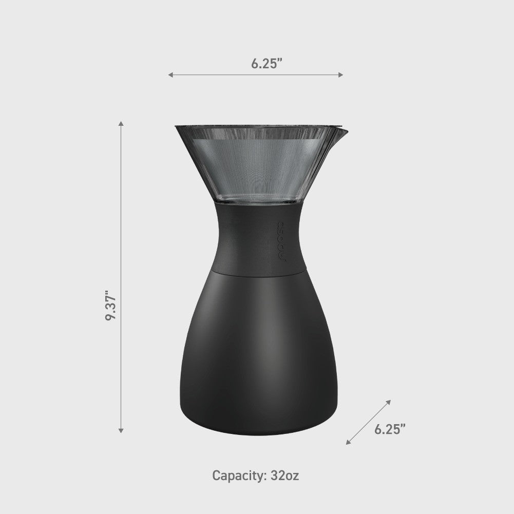 Asobu Silver Pour Over Coffee Maker 32oz