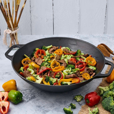 Victoria Cast Iron Wok 14"