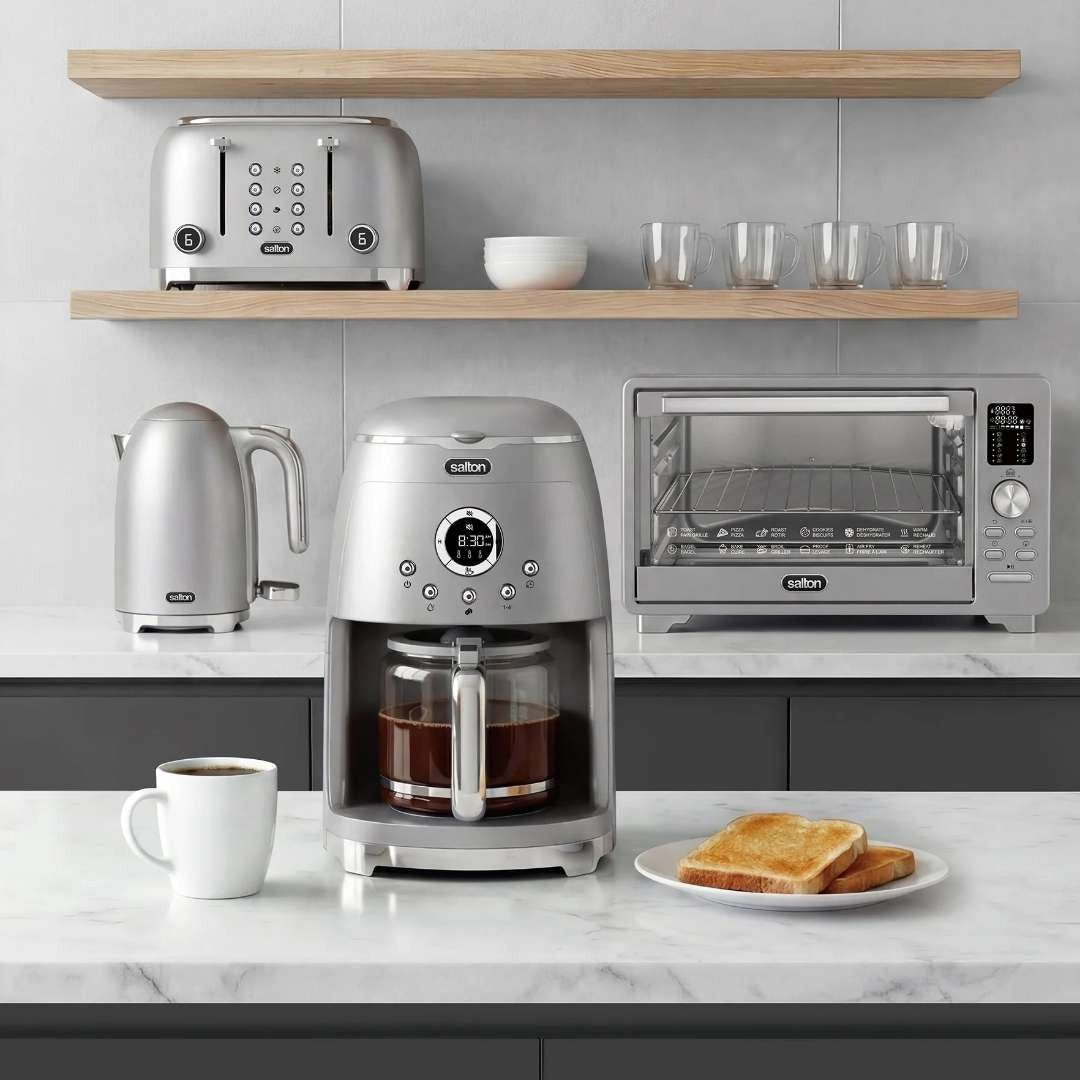 Salton NuRetro 1.7L Digital Kettle - Silver