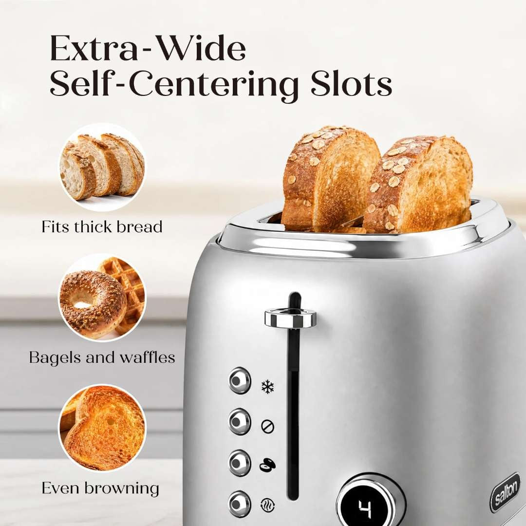 Salton NuRetro 2-Slice Digital Toaster - Silver
