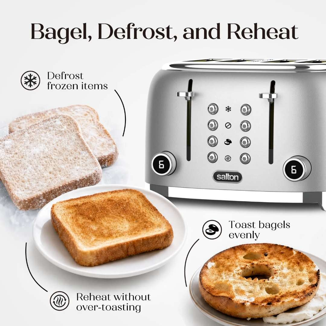 Salton NuRetro 4-Slice Digital Toaster - Silver