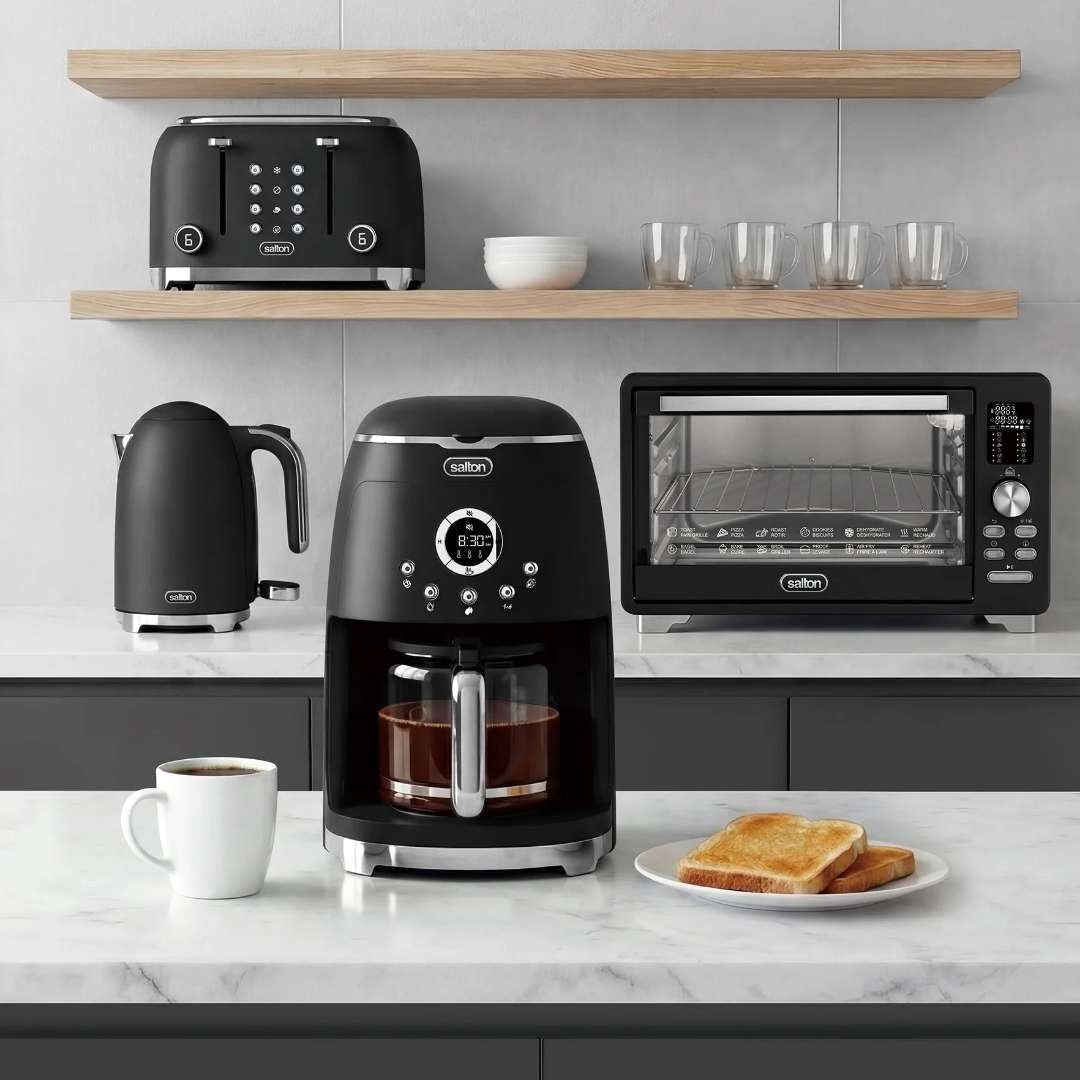Salton NuRetro 12-Cup Digital Coffee Maker - Black