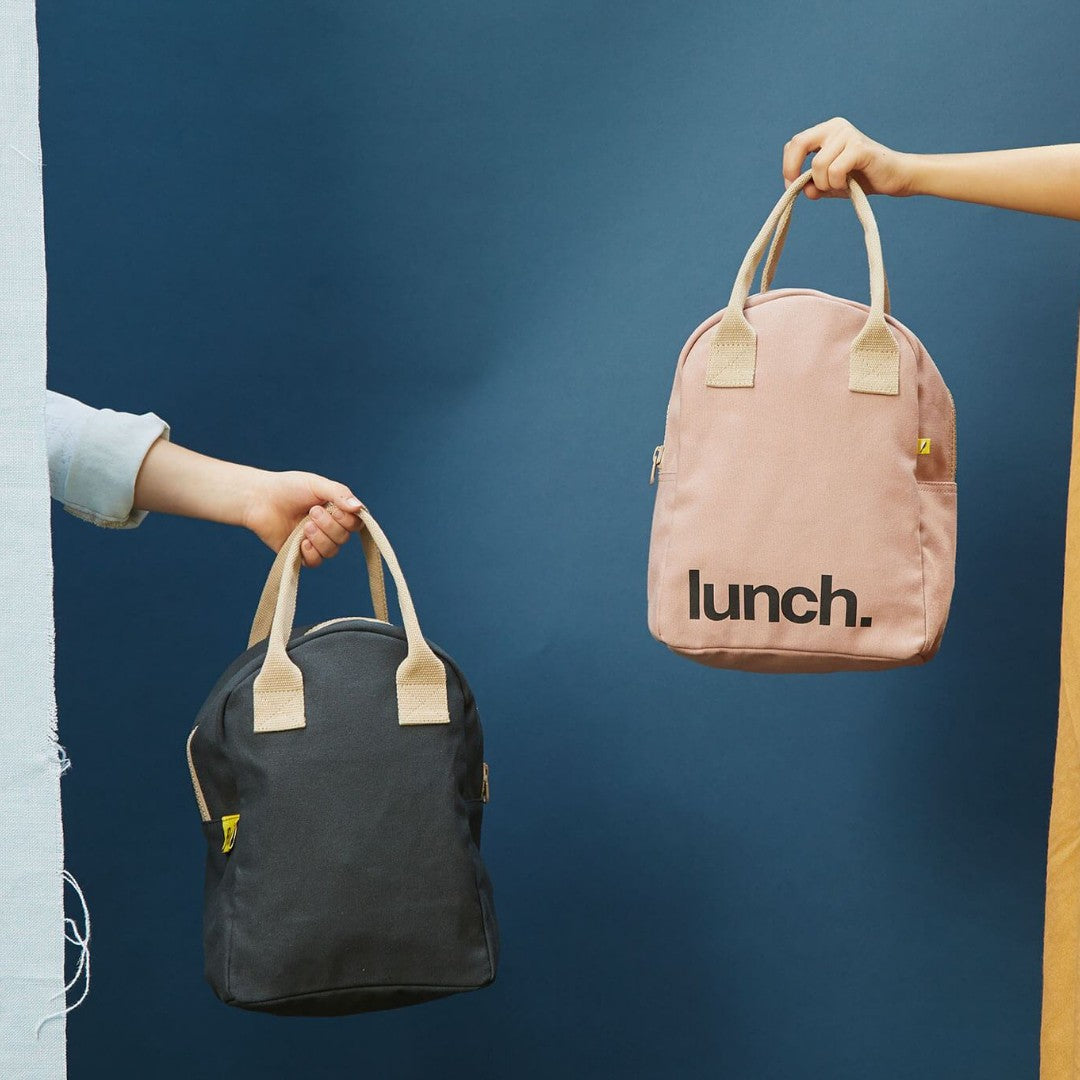 Fluf Zipper Lunch Bag - Off-Black