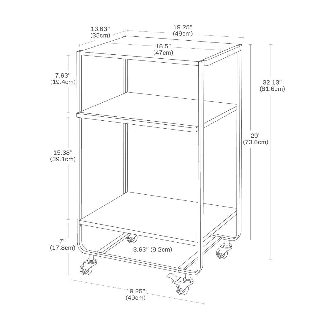 Yamazaki Tower Rolling Utility Cart