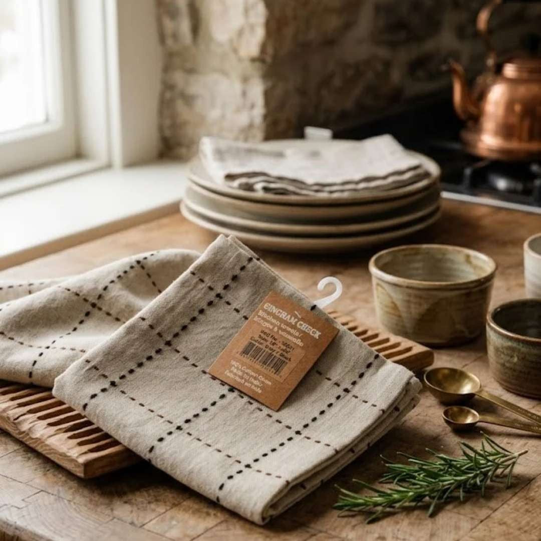 Fabstyles Kitchen Towel - Gingham Check