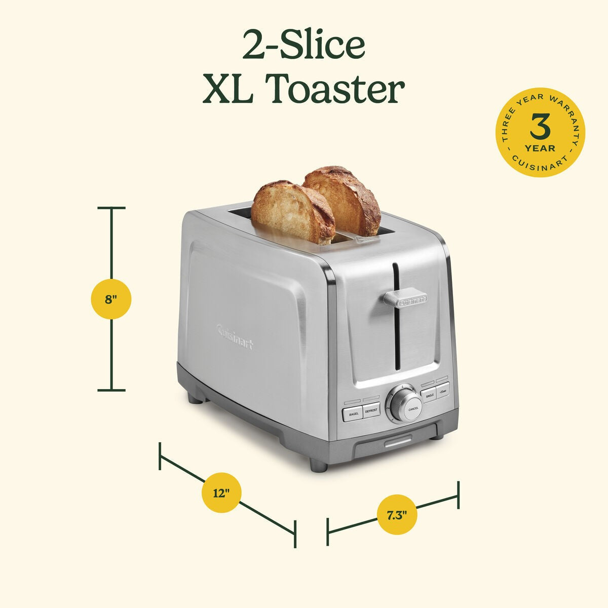 Cuisinart 2-Slice XL Slot Stainless Steel Toaster