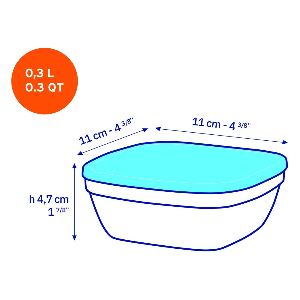 Duralex Freshbox Stackable Square Food Container