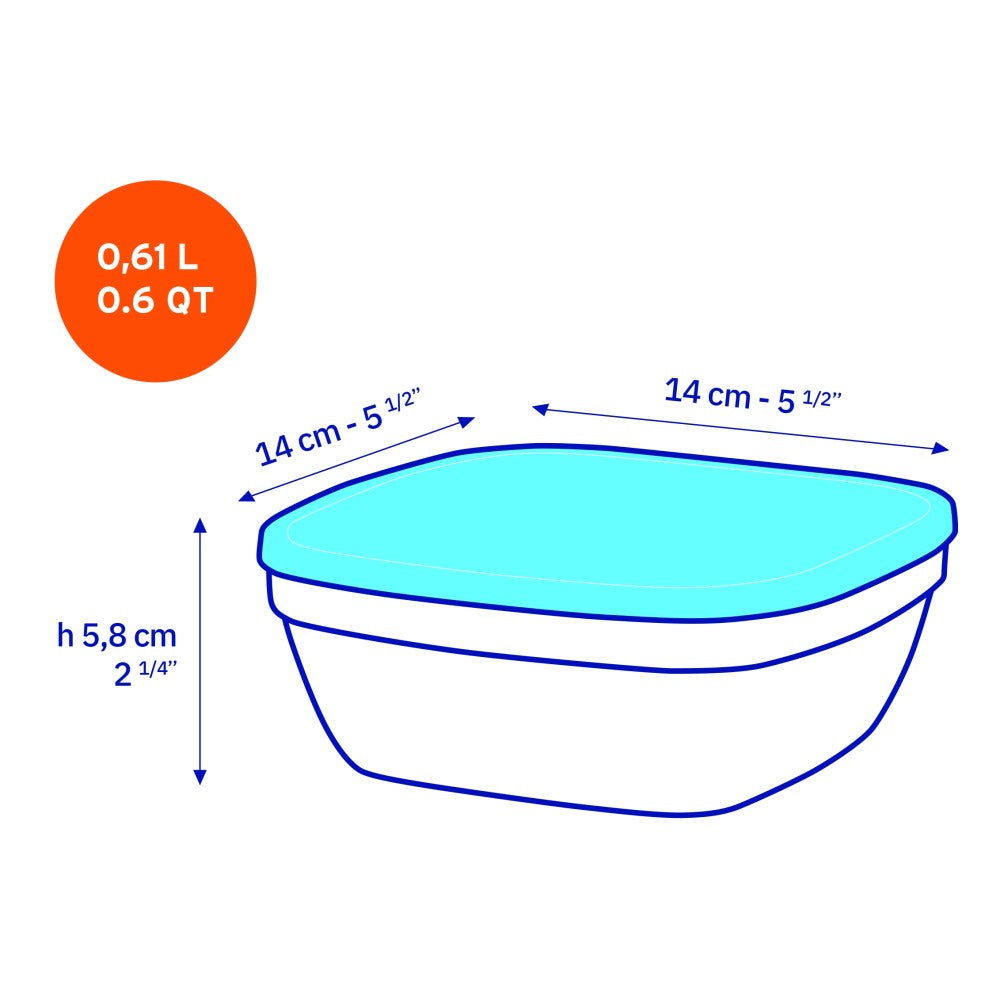 Duralex Freshbox Stackable Square Food Container