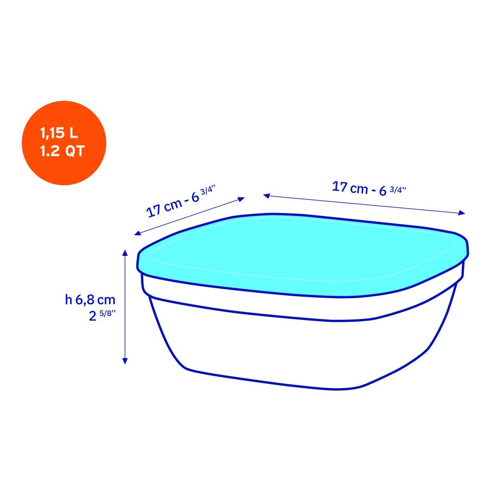 Duralex Freshbox Stackable Square Food Container