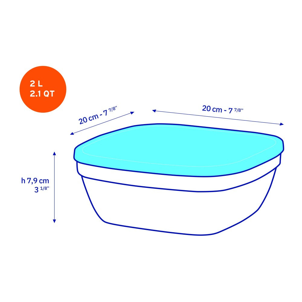 Duralex Freshbox Stackable Square Food Container