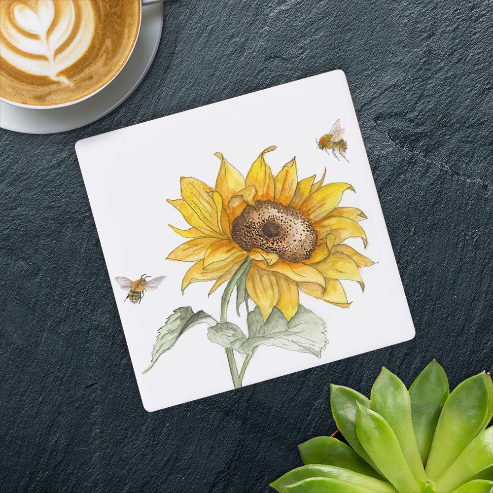 Lesser & Pavey Coaster 4" Sunflower