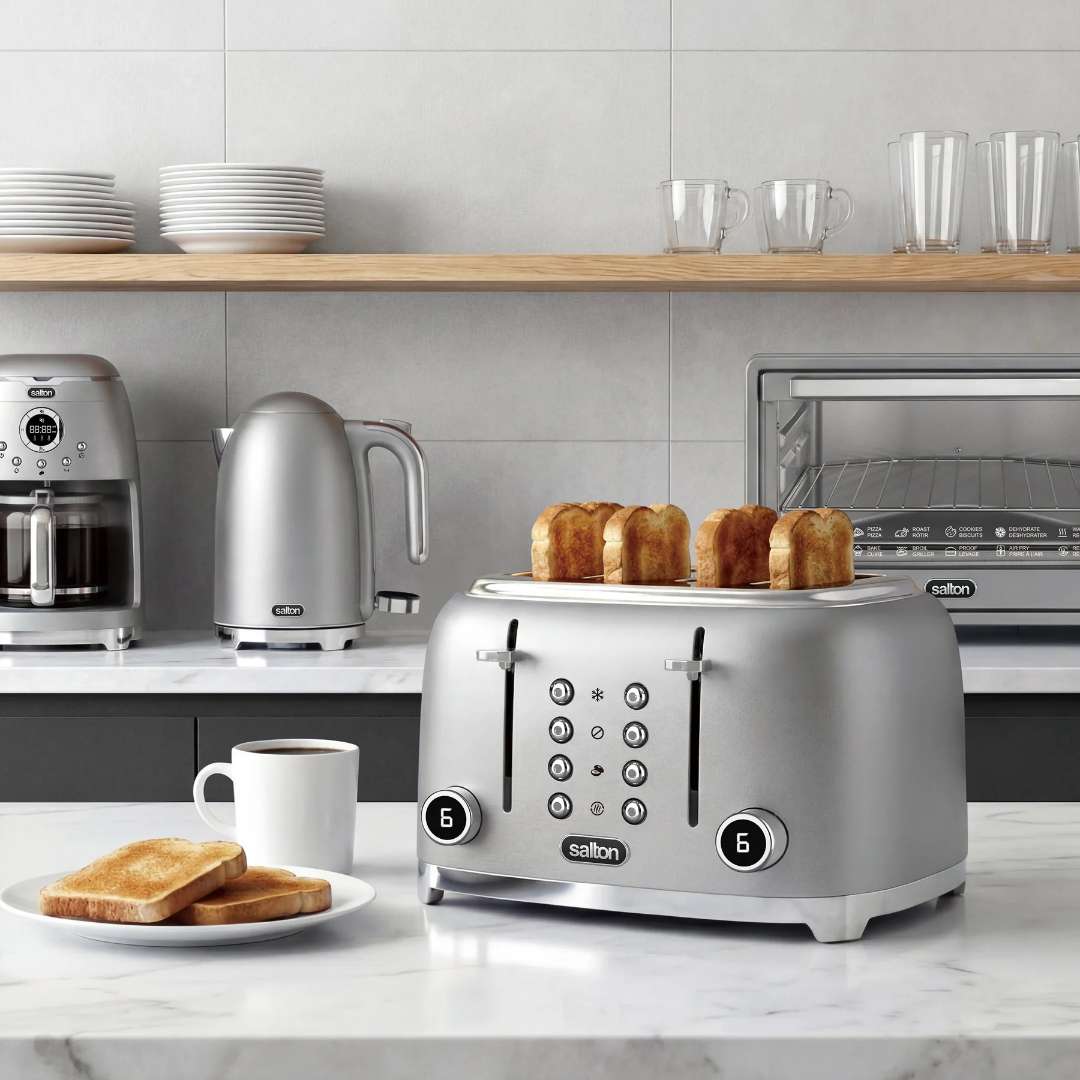 Salton NuRetro 4-Slice Digital Toaster - Silver