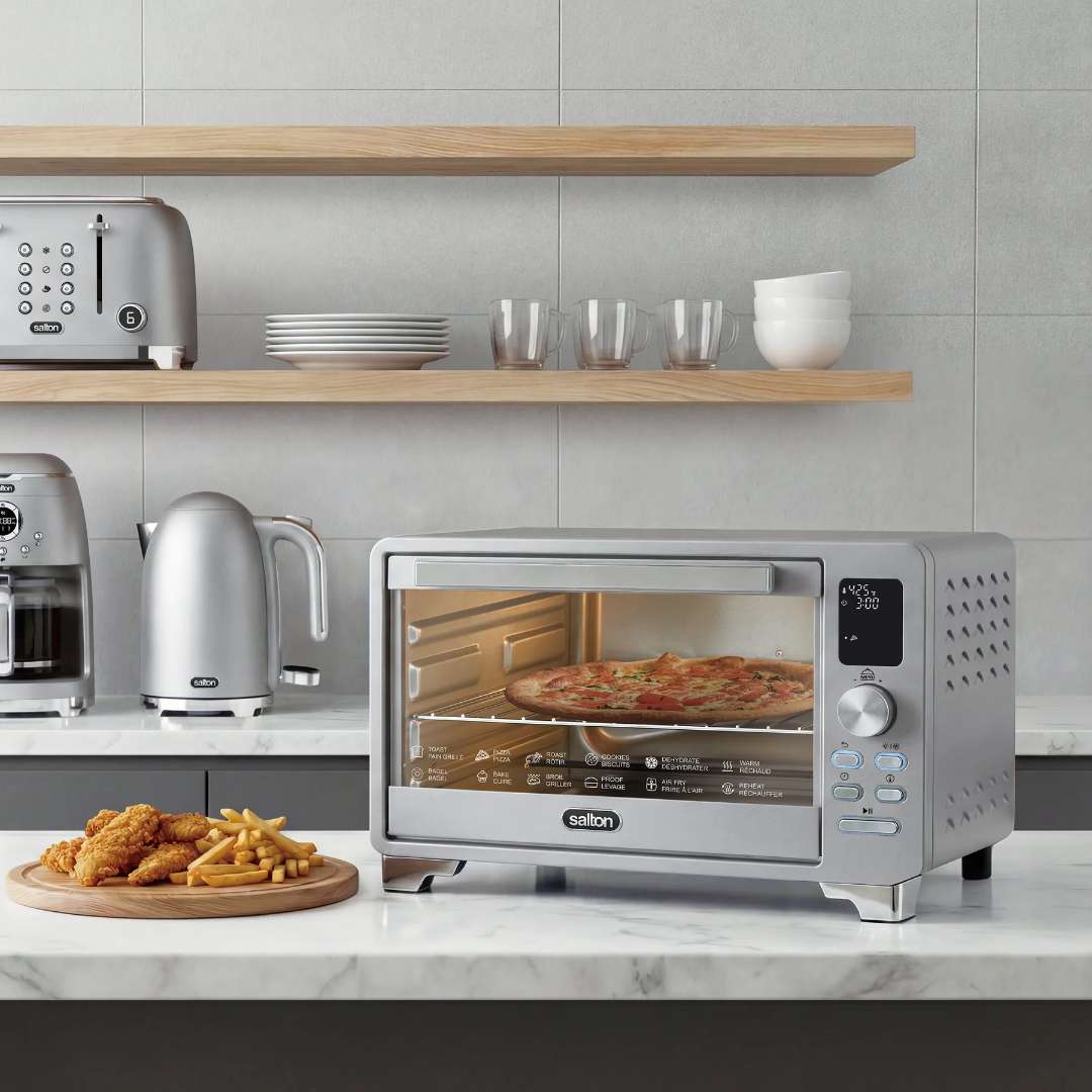 Salton NuRetro Digital Air Fryer Toaster Oven - Silver