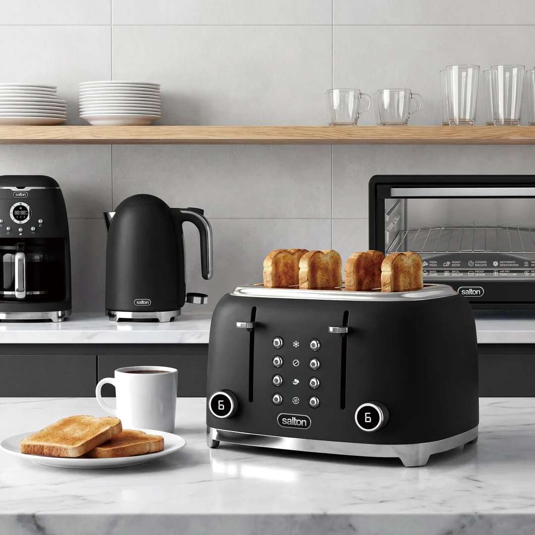 Salton NuRetro 4-Slice Digital Toaster - Black