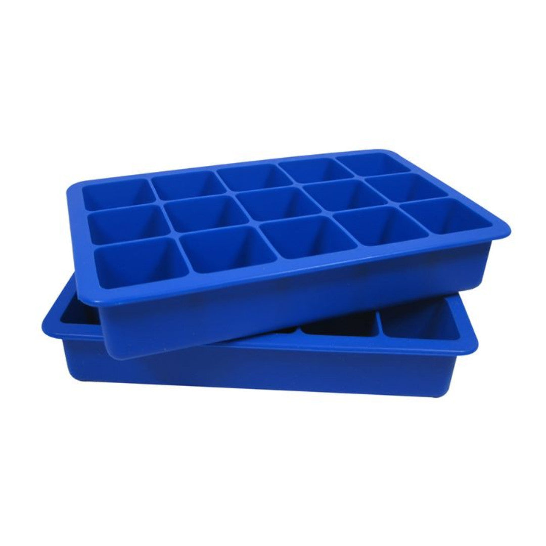 KitchenCraft Blue Silicone Ice Cube Mold Set Of 2