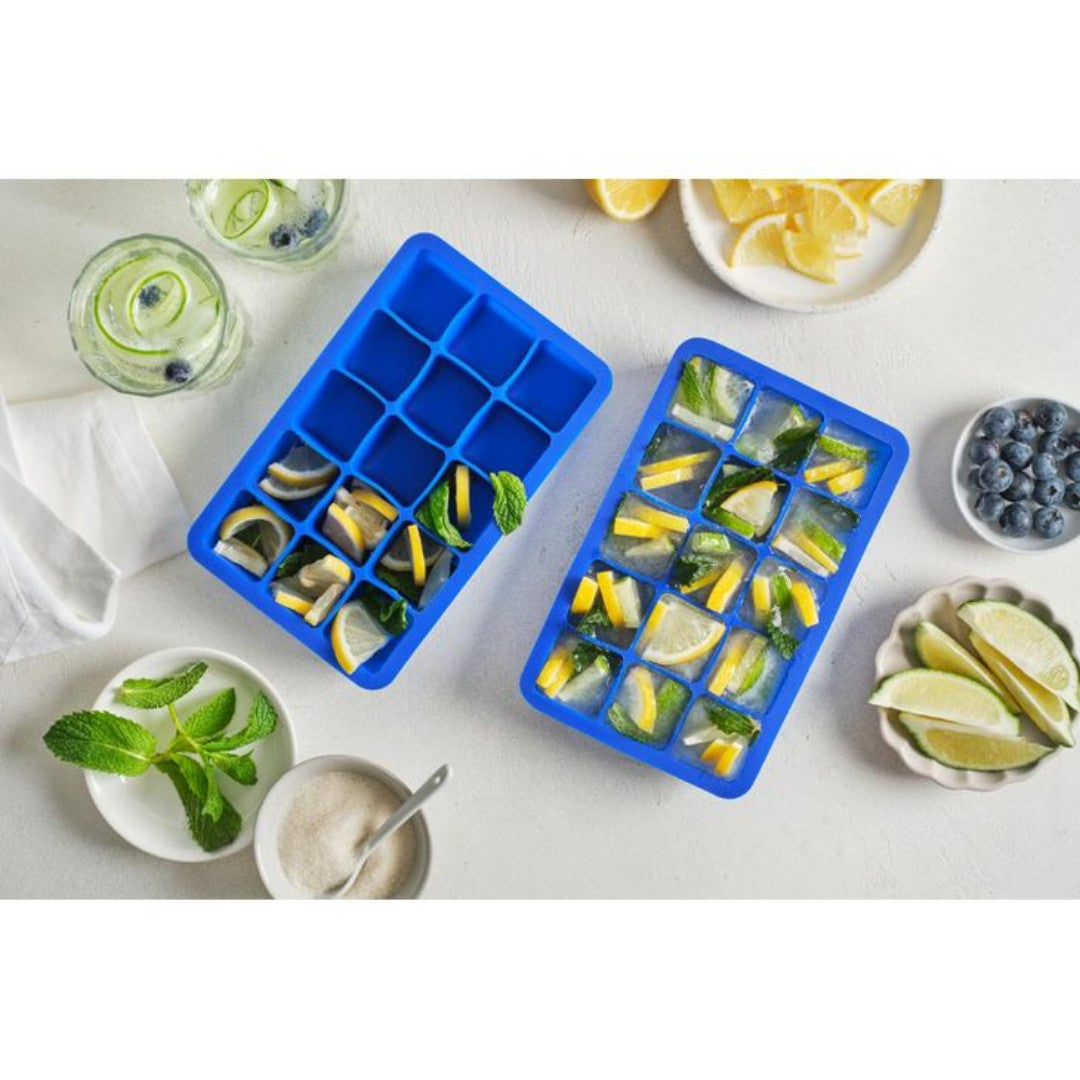 KitchenCraft Blue Silicone Ice Cube Mold Set Of 2 - iQ living