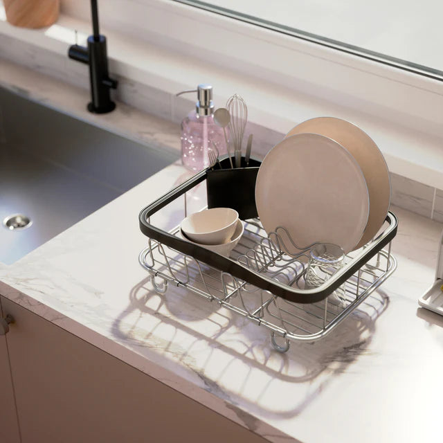 Umbra Sinkin Multi-Use Dishrack - Black & Nickel - iQ living