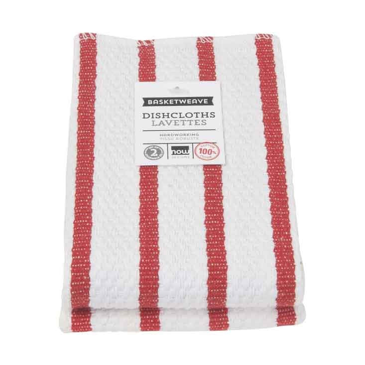 Now Designs Red Basketweave Dishcloth Set Of 2