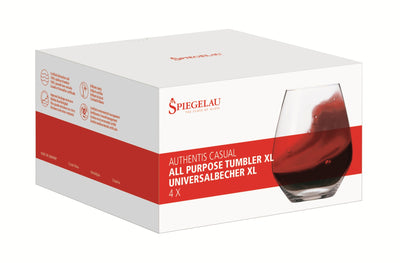 Spiegelau Authentis All-Purpose Extra Large Tumbler / Stemless Wine Glass Set