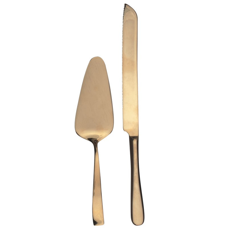 Natural Living Gold Cake Server Set