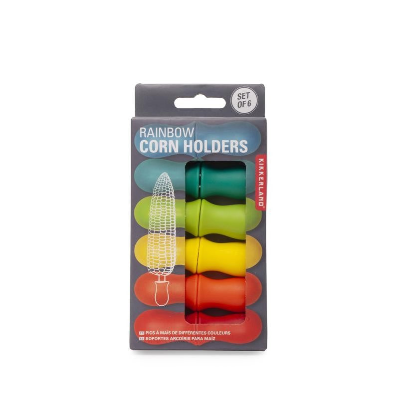 Kikkerland Rainbow Corn Cob Holders Set of 6 - iQ living