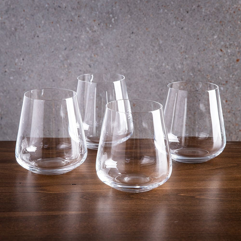 Trudeau Gala Stemless Red Wine Glass Set of 4