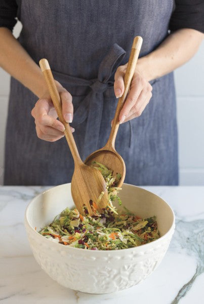 Now Designs Ash Wood Globe Salad Servers