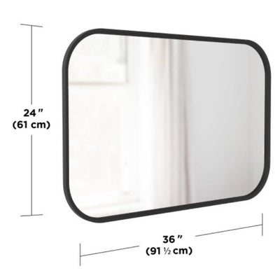 Umbra Hub Rectangular Mirror Black 24" x 36"