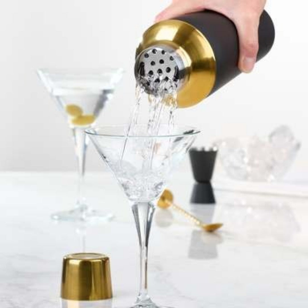 Trudeau Black & Gold Cocktail Shaker Set