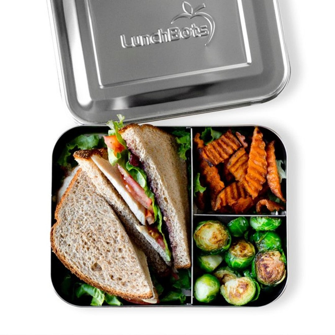 LunchBots Large Trio 3 Compartment Bento Lunch Box - iQ living