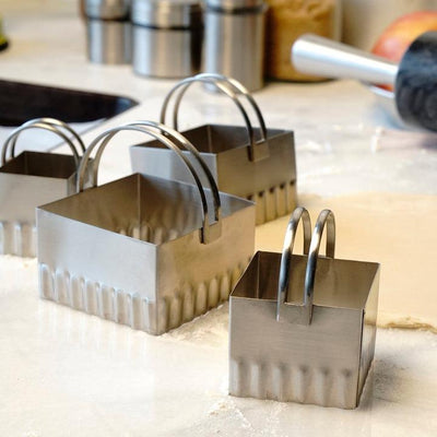 RSVP Square Ripple Biscuit Cutter Set Of 4